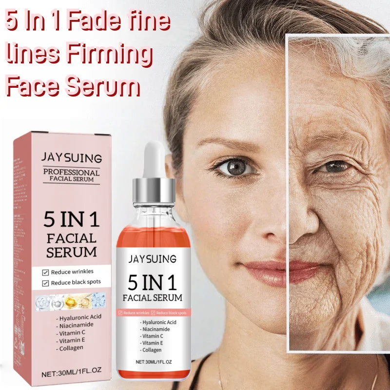 Jaysuing 5 in 1 facial serum anti aging firming wrinkles and dark spots treatment.