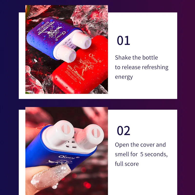 O'cheal Energy Stick by amzzonstore with double holes, mint scent, energizing vapors, and inhaler for fatigue relief.