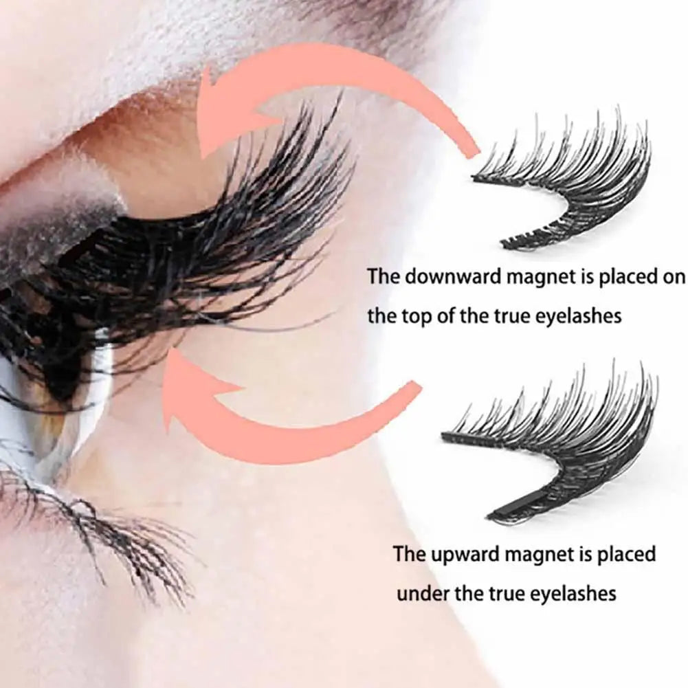 Goodobe 3D natural magnetic eyelashes kit with reusable wispy false eyelashes and magnetic tweezers for easy application.