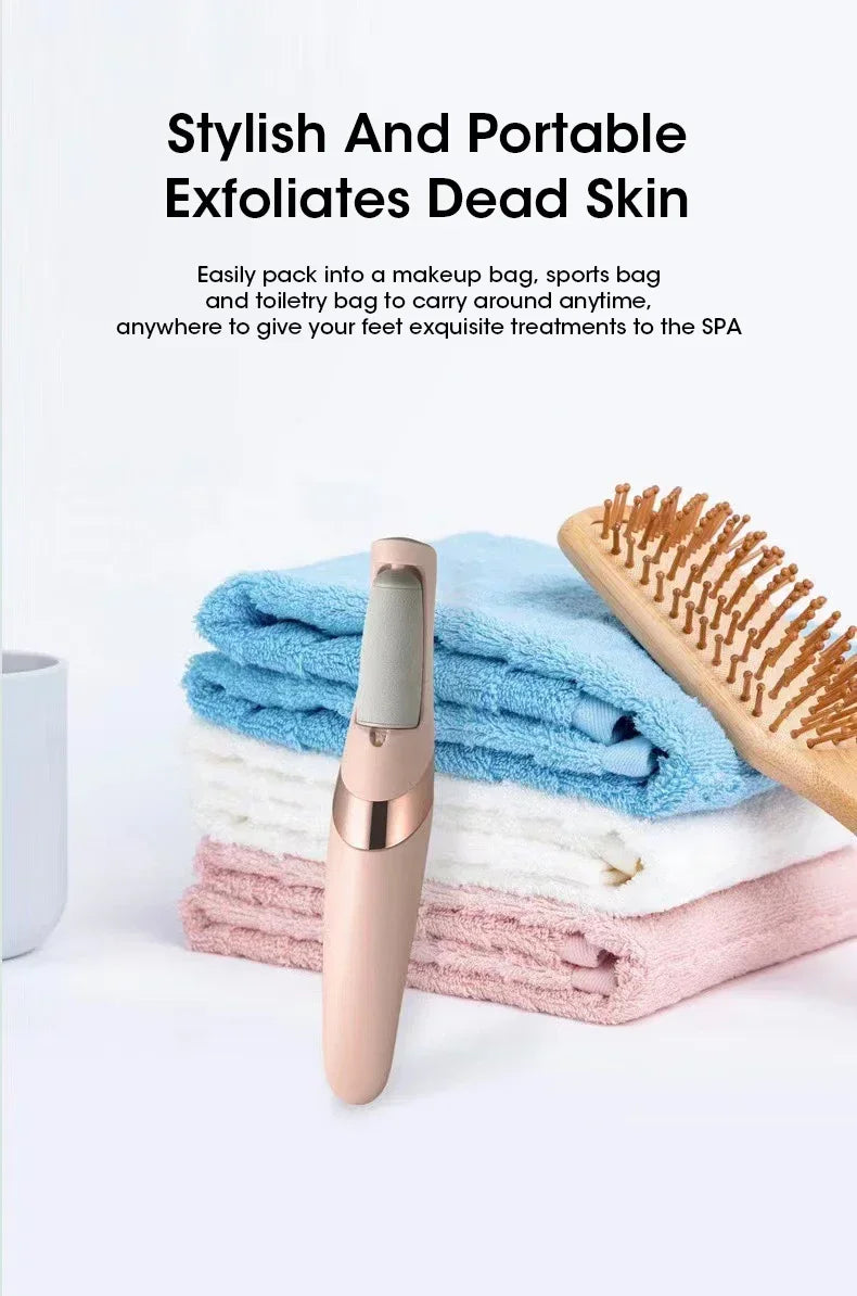 Rechargeable electric callus remover for feet by amzzonstore, waterproof portable foot file and pedicure tool for smooth, soft skin.