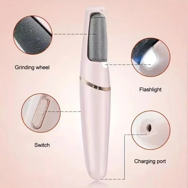 Rechargeable electric callus remover for feet, waterproof foot file and pedicure tool with ergonomic design by amzzonstore.