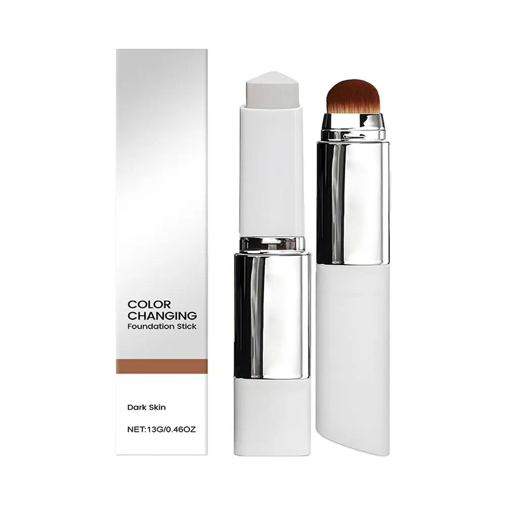 Amzzonstore 2-in-1 color-changing foundation stick with lightweight, moisturizing, brightening formula for all skin types.