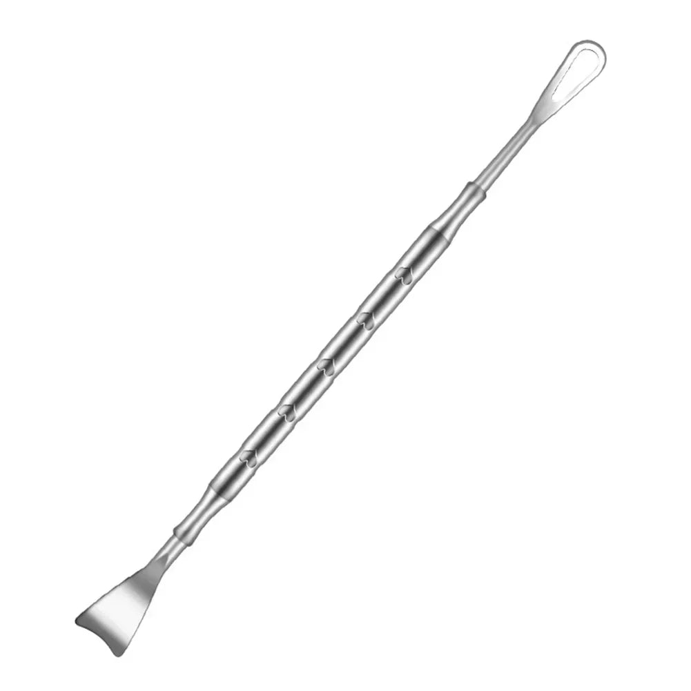 Double head stainless steel blackhead remover tool by amzzonstore, with black and silver tips for face blemish and pimple extraction.