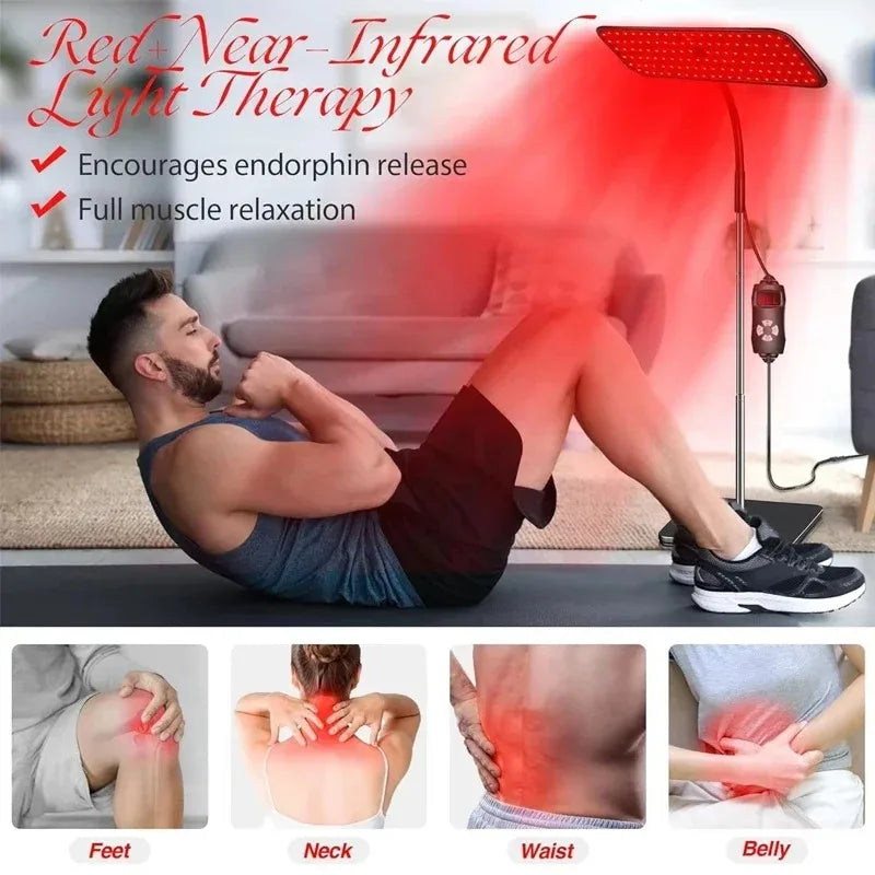 Amzzonstore near infrared light panel with adjustable stand, red light therapy device for face and body pain relief at home
