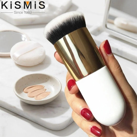 Set of professional flat cream makeup brushes for face, cheek, contour, blush, and foundation application by amzzonstore