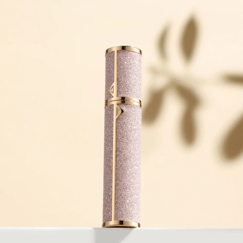 Compact leather perfume atomizer, 5ML refillable travel spray bottle by amzzonstore, with a sleek design and portable size