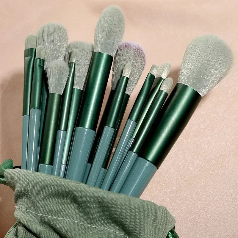 Set of professional makeup brushes with synthetic hair, including 3, 13, or 22 pieces in a travel bag, by amzzon.store