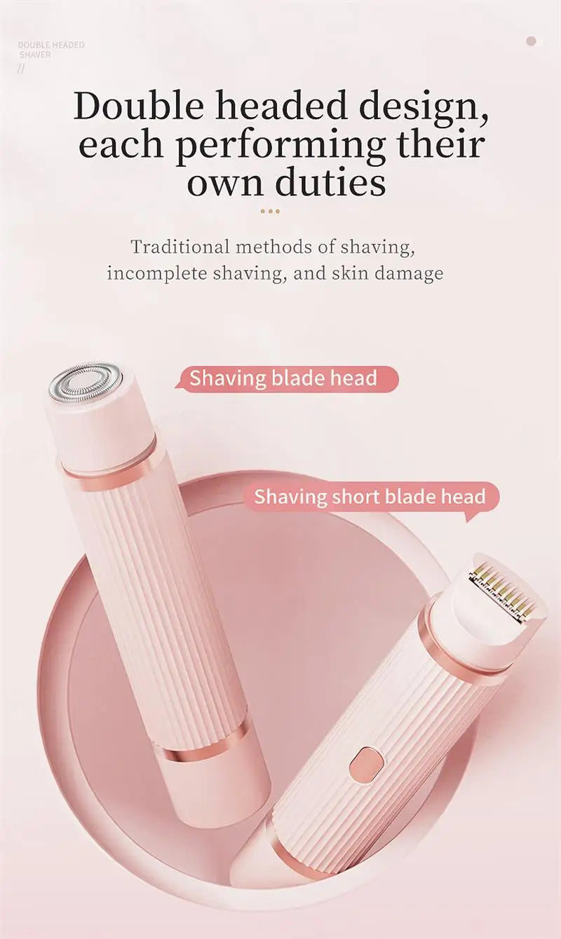 Pink and purple waterproof electric women’s bikini trimmer and face shaver for body, underarms, legs, and hair removal by amzzonstore.