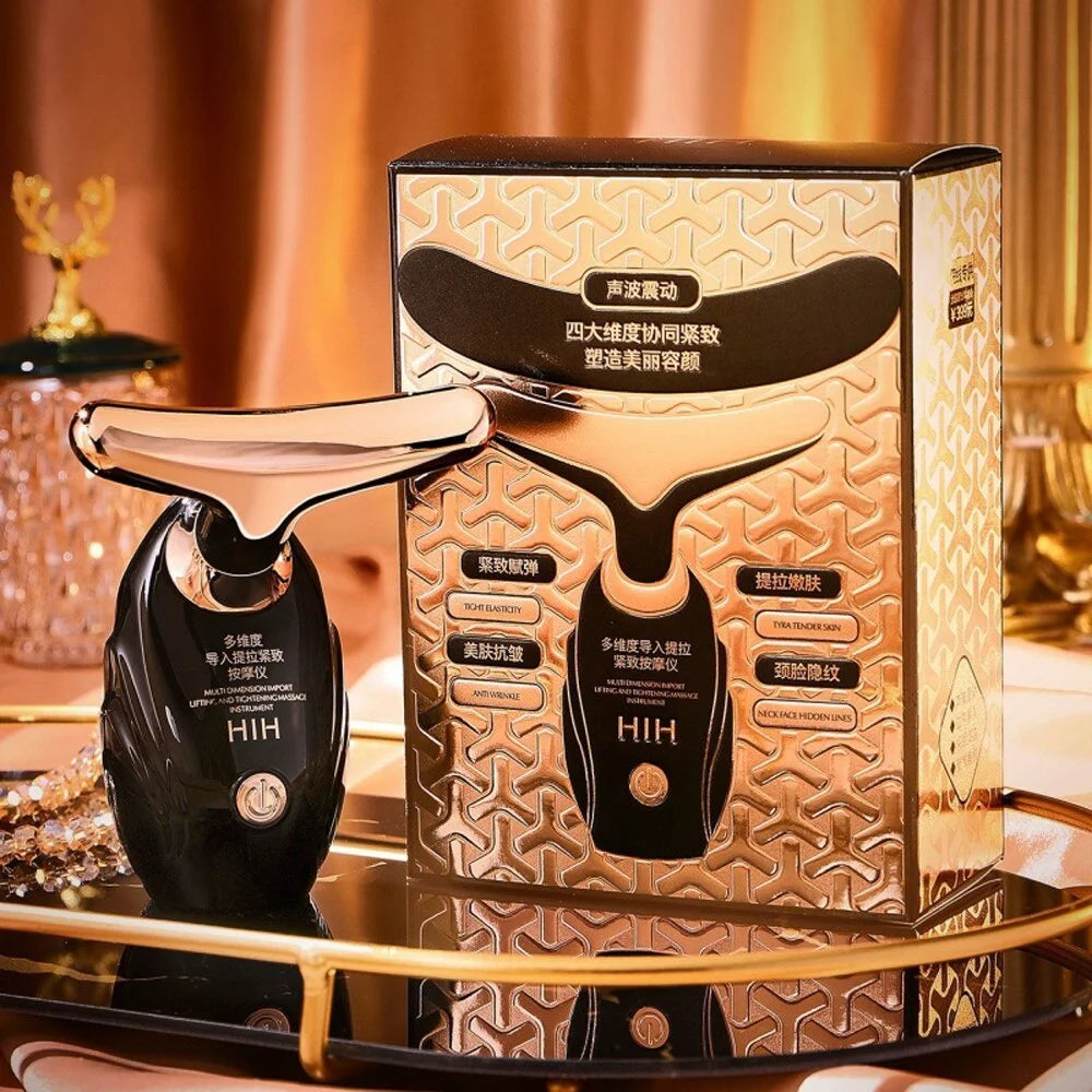 Amzzon.store microcurrent face and neck lifting device with sonic vibration for anti-aging skin rejuvenation and facial massage.