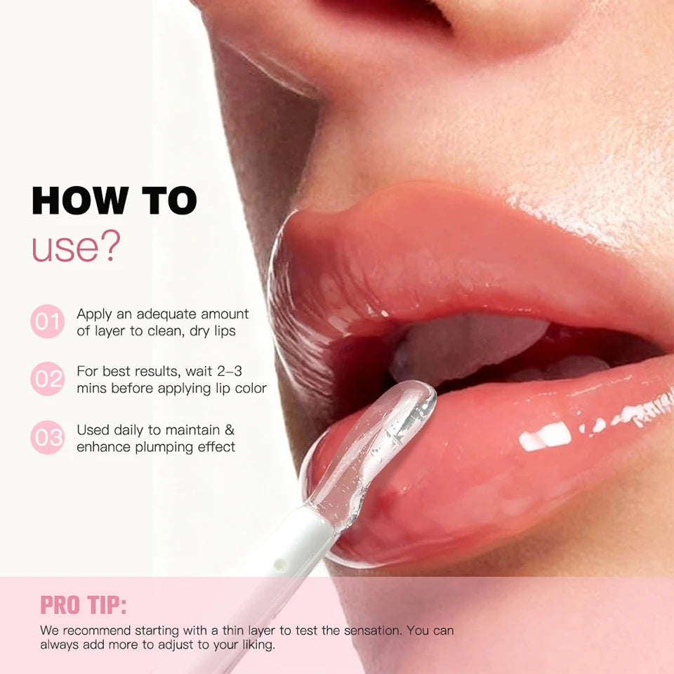 Amzzonstore Lakerain Lip Plumper Gloss Oil showing a shiny, volumizing lip oil tube with a glossy finish and hydrating design.