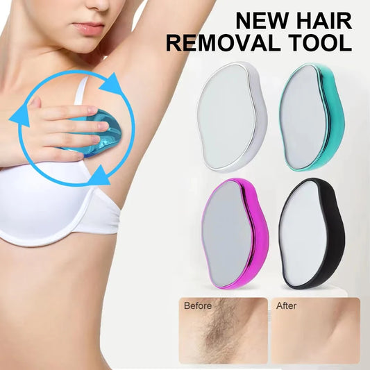 Crystal Hair Eraser by amzzon.store, reusable physical epilator with exfoliating surface for smooth skin hair removal.