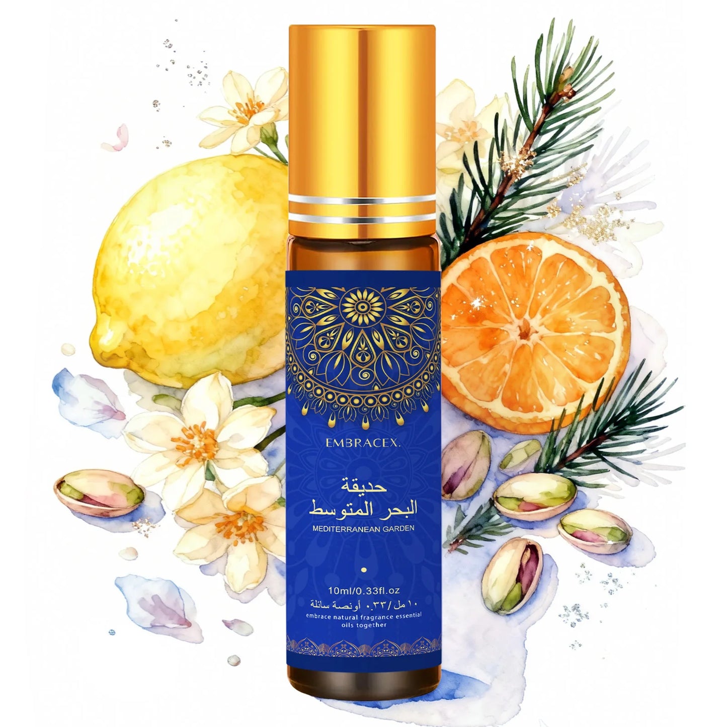 Set of ten 10ml premium essential oils in roller bottles, ideal for aromatherapy, diffusers, and skincare from amzzon.store