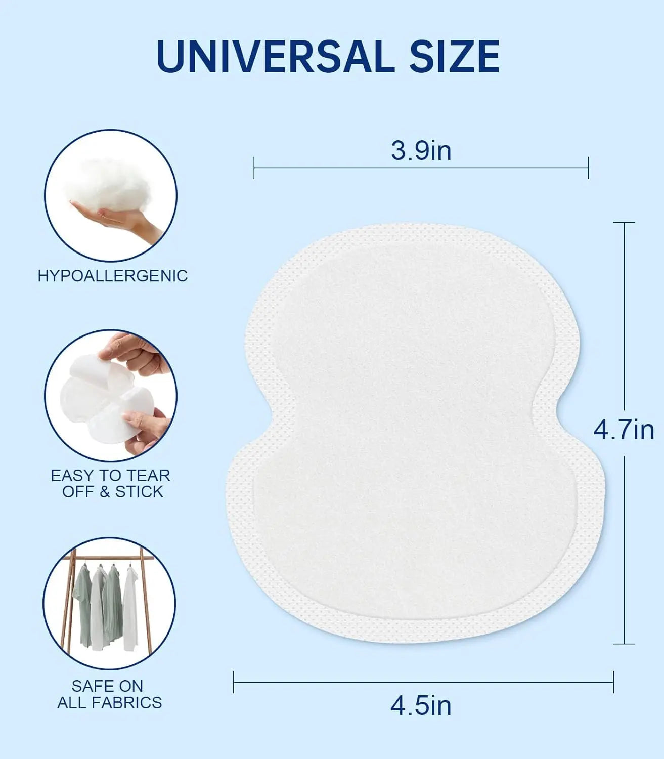 Disposable underarm sweat pads from amzzon.store, invisible absorbent shields for hyperhidrosis and odor control in a pack of 10 to 80.
