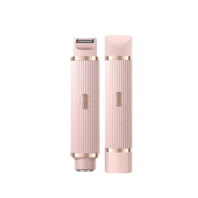 Pink and purple waterproof electric razor for women, bikini trimmer, face shaver, and body hair removal for underarms, legs, and more.