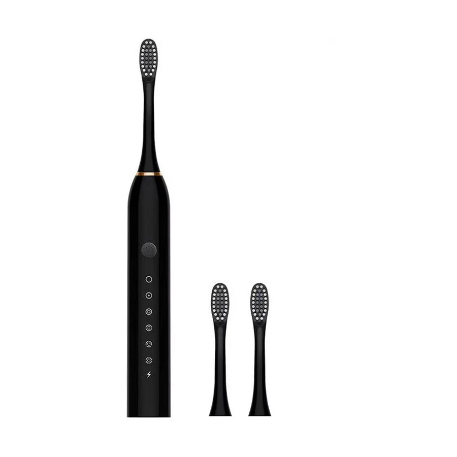 Sonic electric toothbrush for adults with DuPont brush head, waterproof IPX7, USB rechargeable, and six cleaning modes.