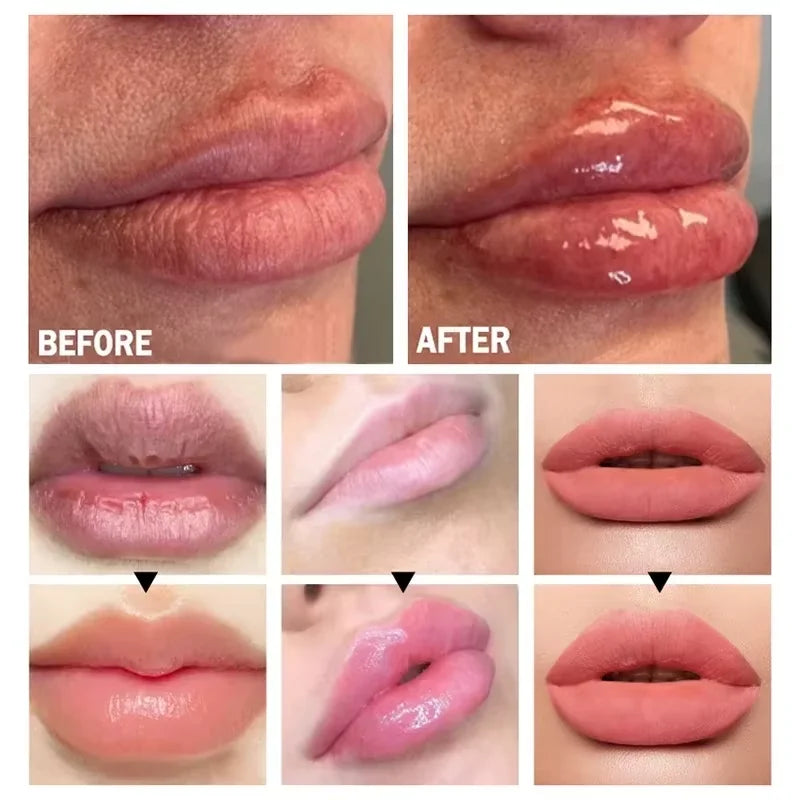 Amzzonstore lip gloss and plumper serum with moisturizing, anti-wrinkle benefits, featuring a sleek, shiny lip enhancer tube.