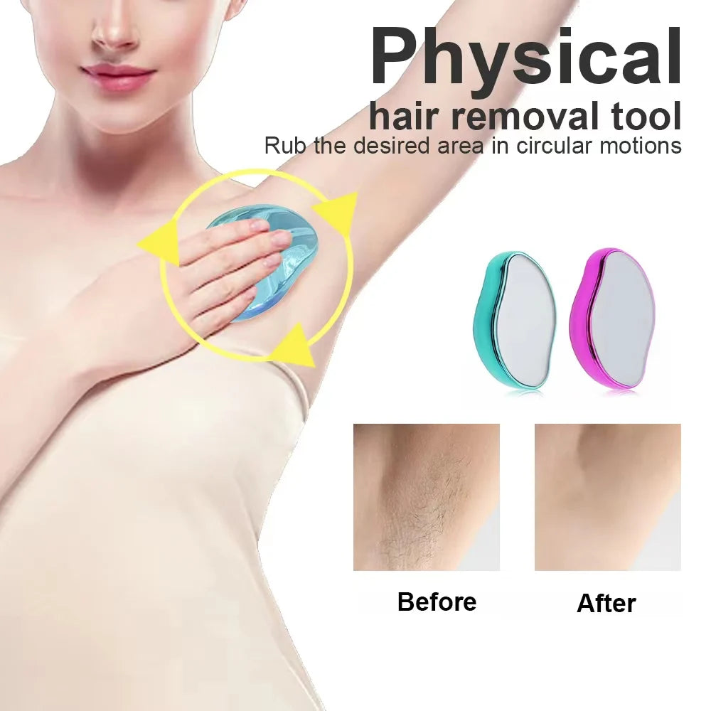 Crystal Hair Eraser by amzzon.store, a reusable exfoliating hair removal tool with a sleek crystal design for smooth skin.