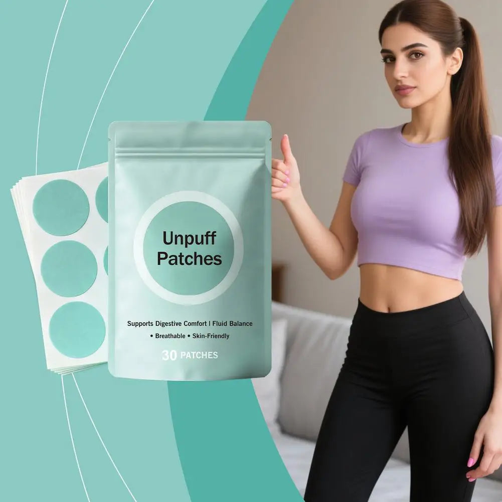 Unpuff Weight Management Patches by amzzon.store, natural appetite suppressant and digestive comfort slimming stickers, 30 pieces.