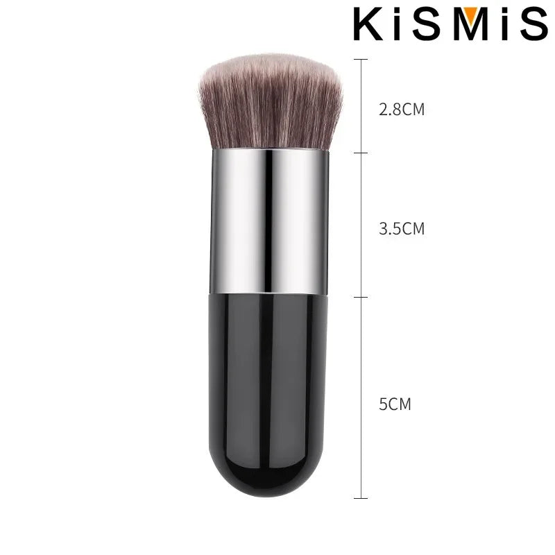 Set of professional flat cream makeup brushes by amzzonstore, includes foundation, blush, and contour brushes for flawless face application.