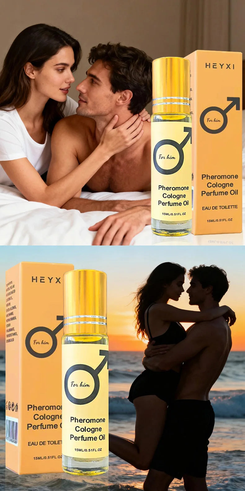 Amzzonstore pheromone cologne perfume oil for men and women, portable travel fragrance with romantic scent in a sleek bottle.
