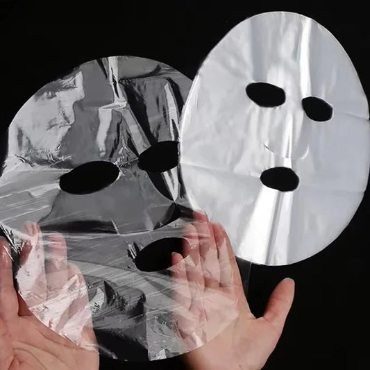 Disposable plastic full face cleaner mask and neck stickers, transparent facial beauty and makeup tools by amzzonstore.