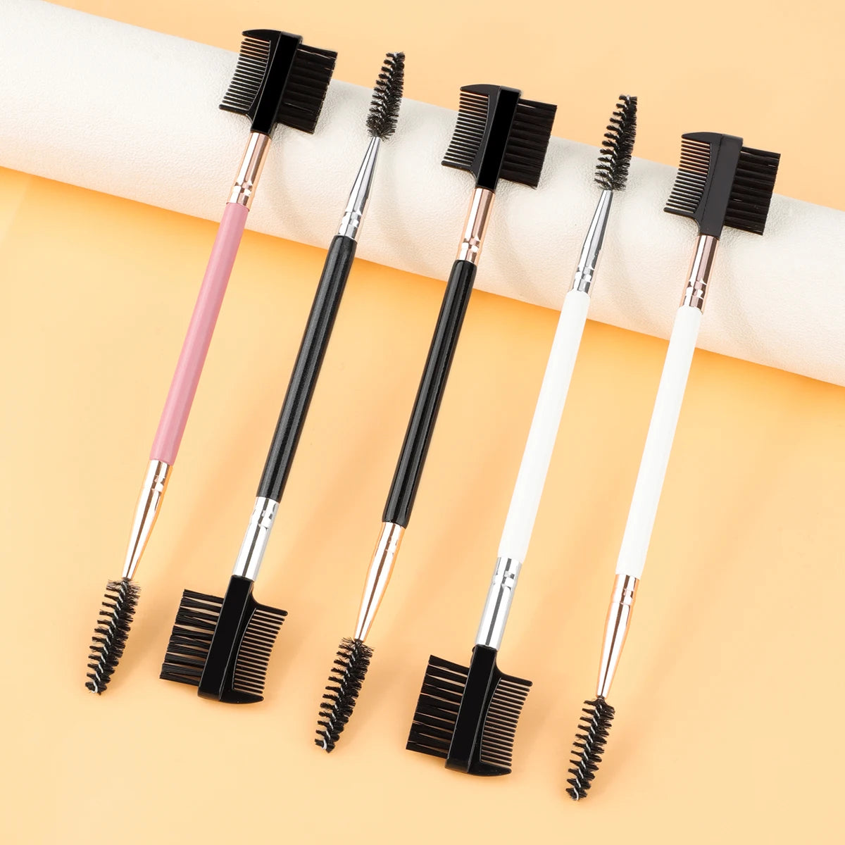 Set of 1/2/5pcs eyebrow and eyelash shaper with double head brushes and three different spoolie grooming tools from amzzonstore