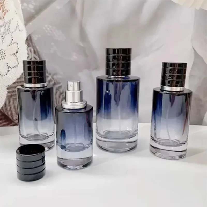 Gradient color glass perfume bottle from amzzonstore, 30ml to 100ml capacity, portable refillable cosmetic atomizer with spray nozzle