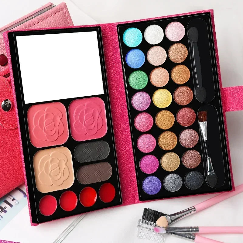 Amzzonstore makeup set with 33 eyeshadow, blush, lipstick, mirror, portable palette for beginners and travel use