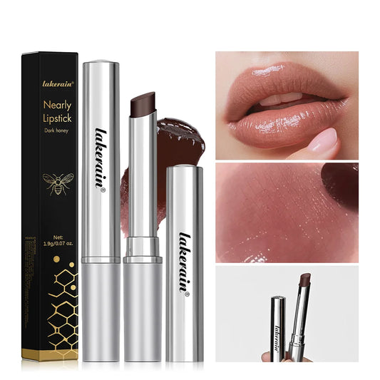 Set of four honey-colored lip balm lipsticks by amzzonstore, long-lasting, moisturizing, and nourishing for smooth lips.