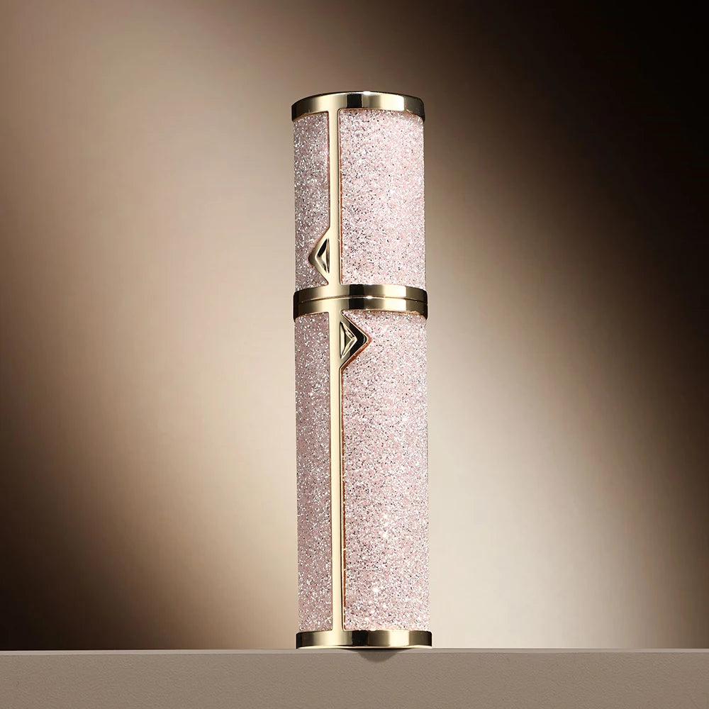 Small portable leather perfume atomizer bottle, refillable travel spray with 5ML capacity, compact design by amzzonstore.