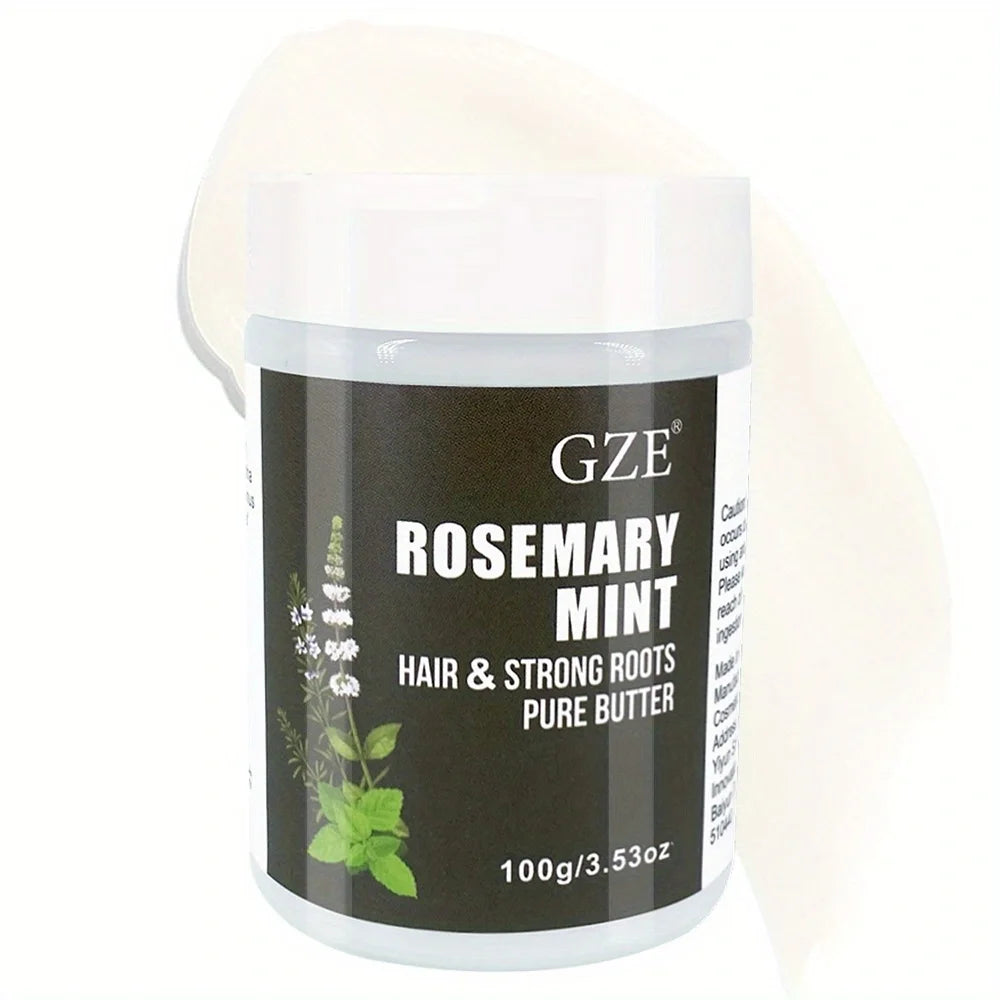GZE Rosemary Mint Hair Growth Butter by amzzon.store, 100g natural treatment for strong, healthy hair and damage repair.