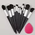 Set of 13 professional makeup brushes from amzzonstore including foundation, eyeshadow, blush, and powder brushes with soft, fluffy bristles