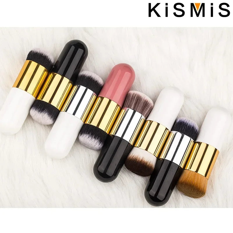 Set of professional flat cream makeup brushes including foundation, blush, and contour brushes for flawless application by amzzonstore
