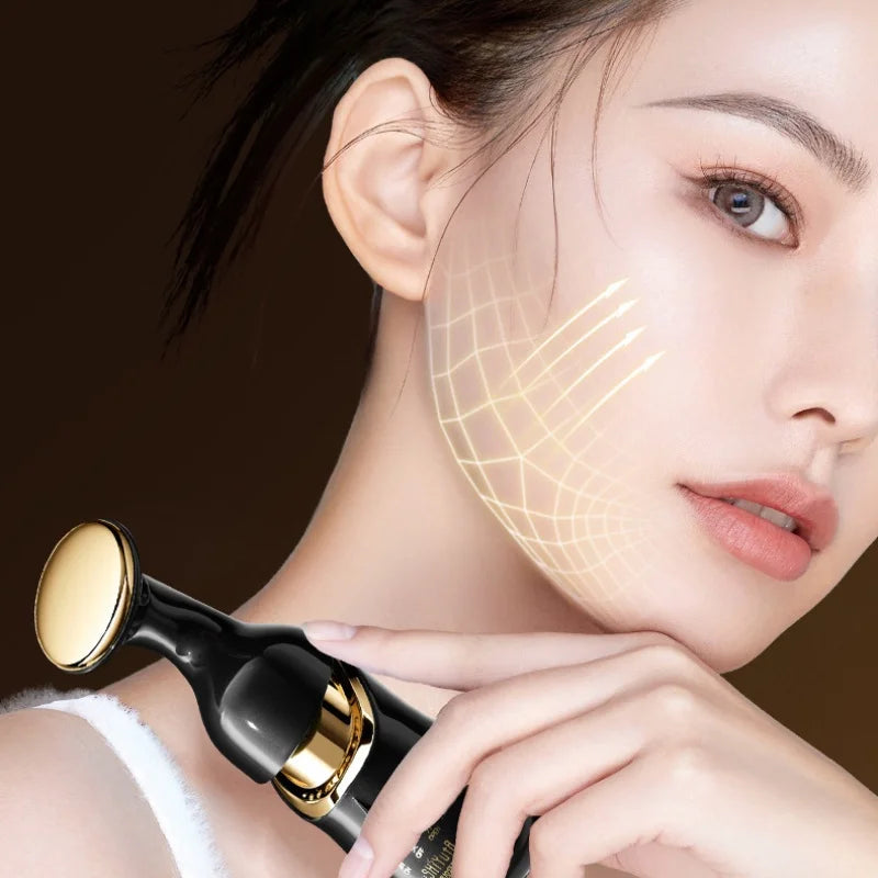 Amzzon.store microcurrent face and neck lifting device with sonic vibration for anti-aging skin rejuvenation and facial cleansing.