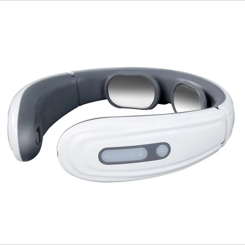 Amzzonstore EMS electric neck massager with 6 modes and 9 speeds, designed for muscle relaxation and cervical pain relief.