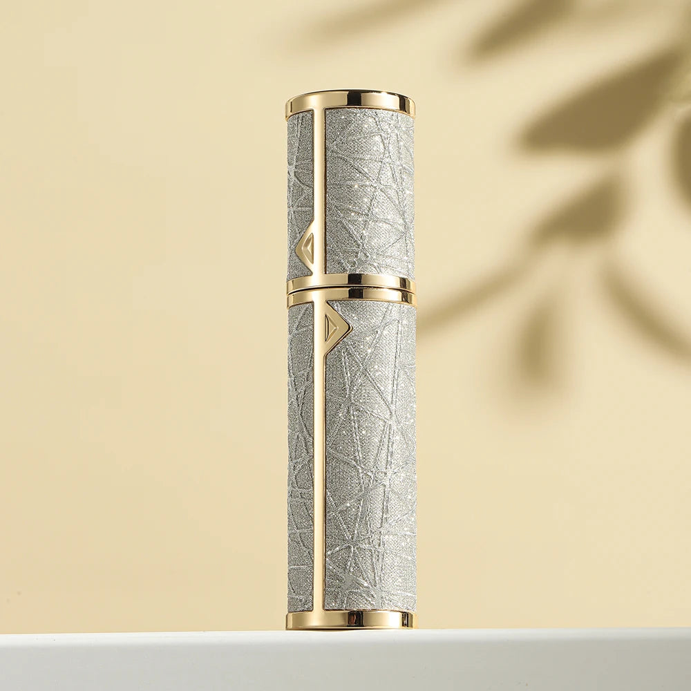 Refillable 5ML leather perfume atomizer spray bottle by amzzonstore, portable compact design for travel and everyday use.