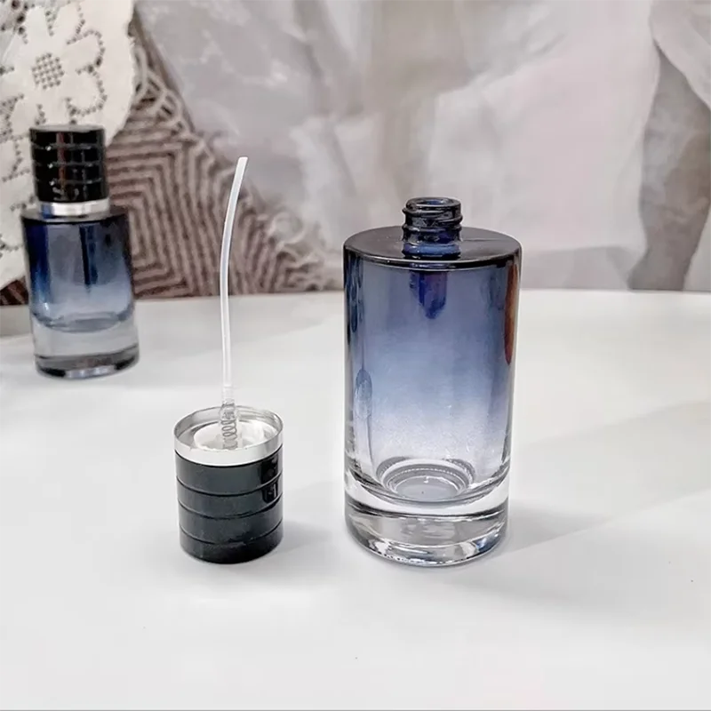 Gradient color glass perfume bottle by amzzonstore, 30ml to 100ml portable refillable spray container for travel and cosmetics