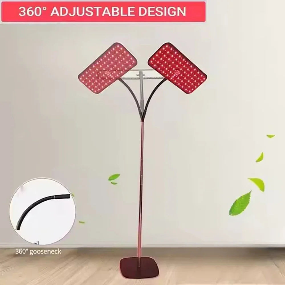 Amzzonstore 660nm and 850nm near infrared light panel with adjustable stand, used for face and body pain relief at home