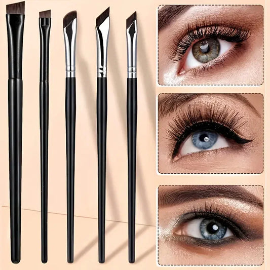 amzzonstore eyeliner brush set with tilted fine blade for precise eyeliner application on all skin types, detailed close-up image
