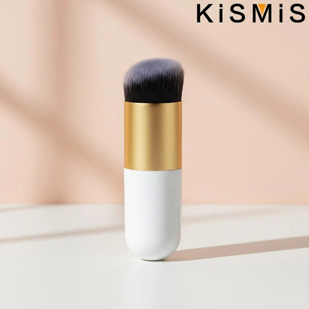 Set of professional flat cream makeup brushes by amzzonstore, includes face, cheek, contour, blush, and foundation brushes for flawless application