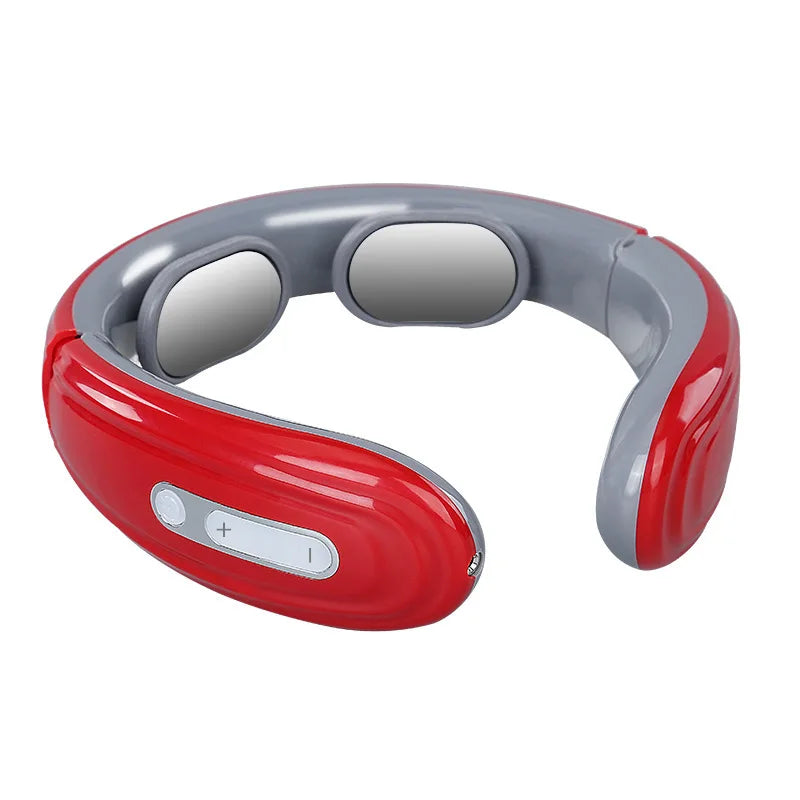 Ems electric neck massager with 6 modes and 9 speeds, designed for muscle relaxation and cervical pain relief.