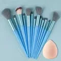 Professional 13-piece makeup brush set with fluffy foundation, eyeshadow, blush, and powder brushes from amzzonstore.