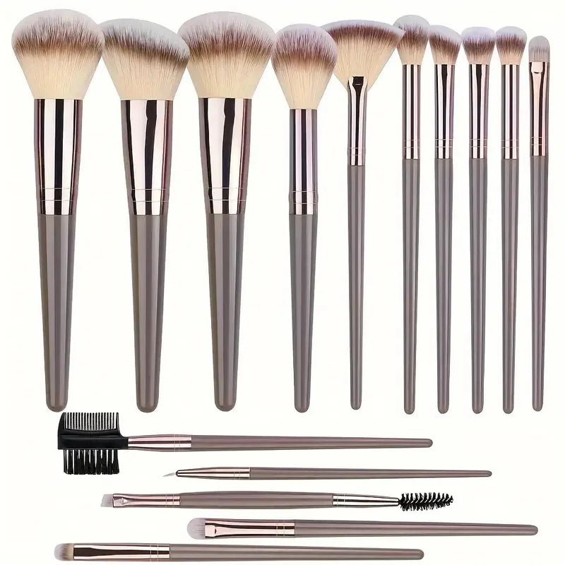 Set of professional 3-20 makeup brushes including foundation, eyeshadow, concealer, blush, and kabuki brushes by amzzonstore.