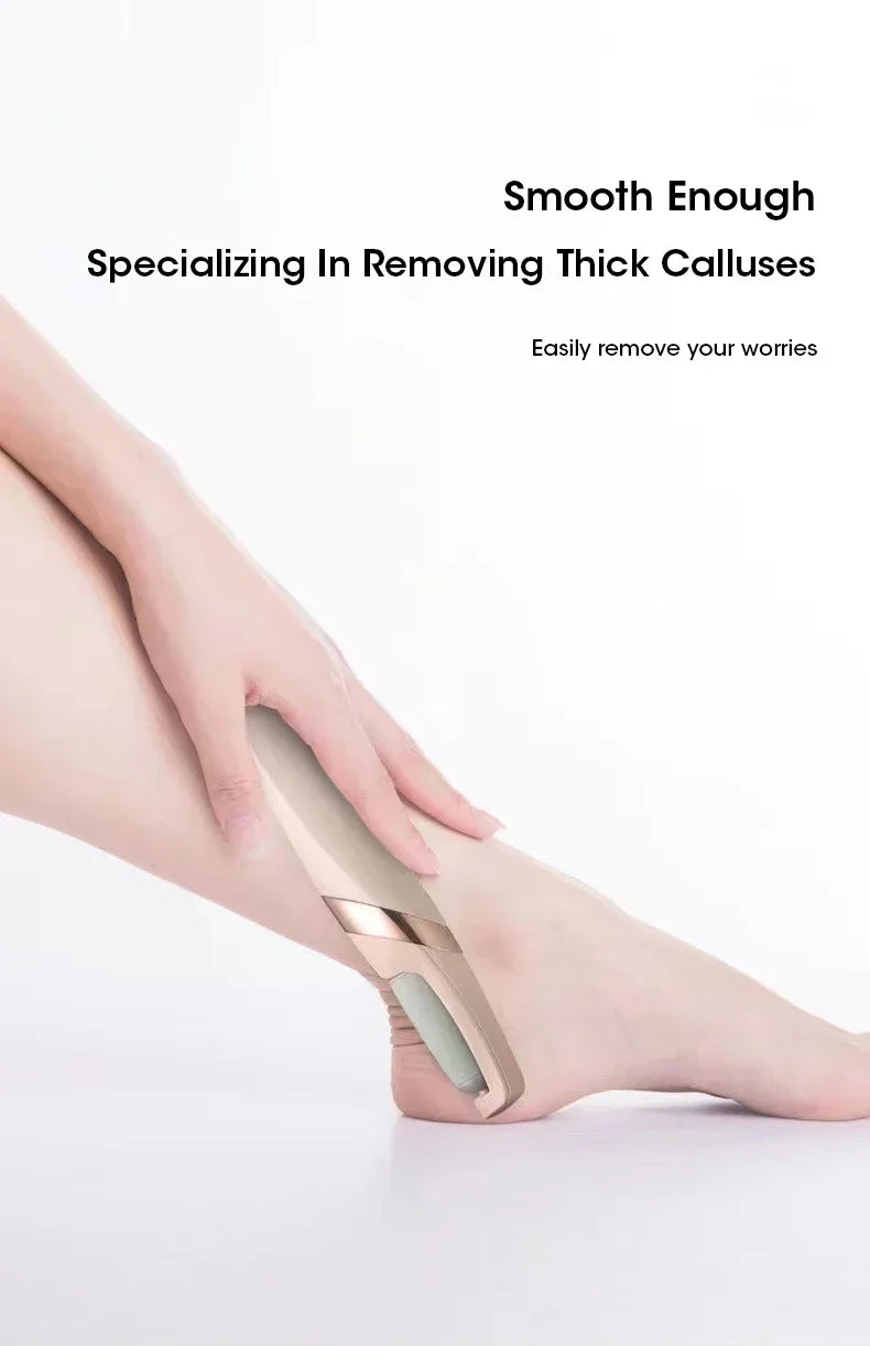 Rechargeable electric callus remover for feet by amzzonstore, waterproof foot file pedicure tool for smooth, soft heels.