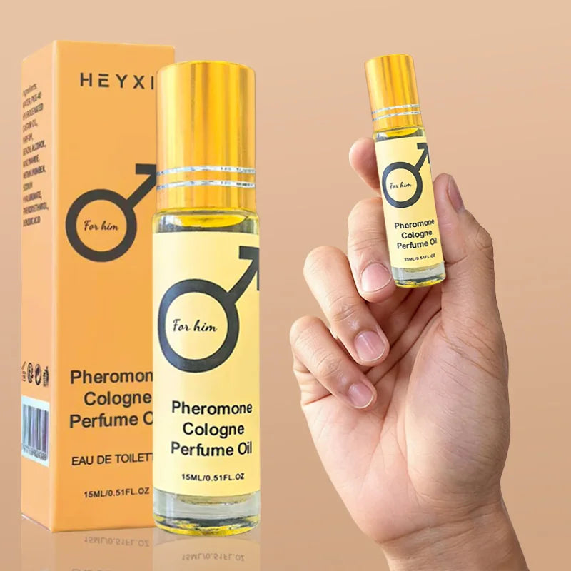 Amzzonstore pheromone cologne perfume oil for men and women, portable travel fragrance with romantic scent in a sleek bottle.