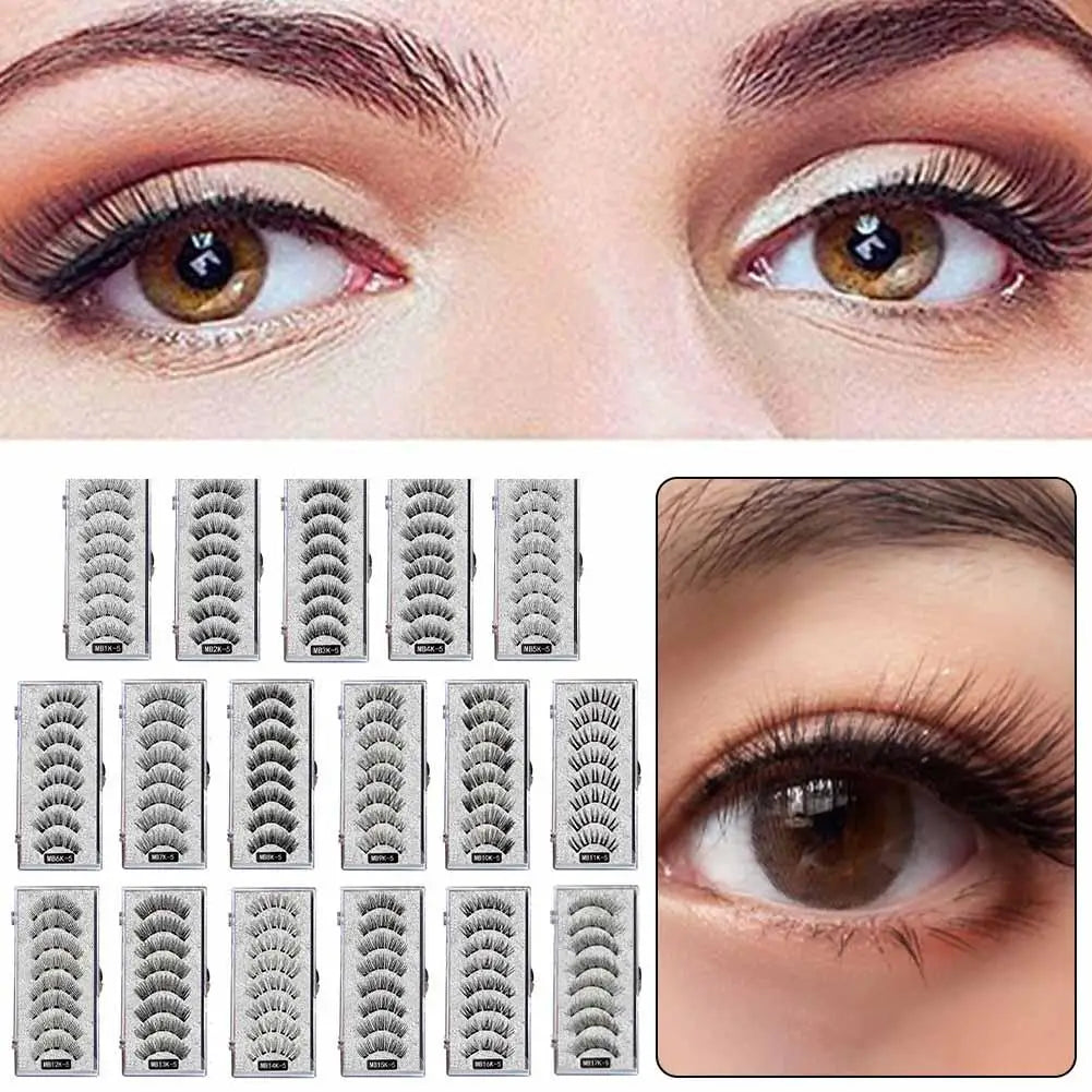 Goodobe 3D natural magnetic false eyelashes kit with wispy style, reusable lashes, magnetic tweezers, and eyelash applicator.