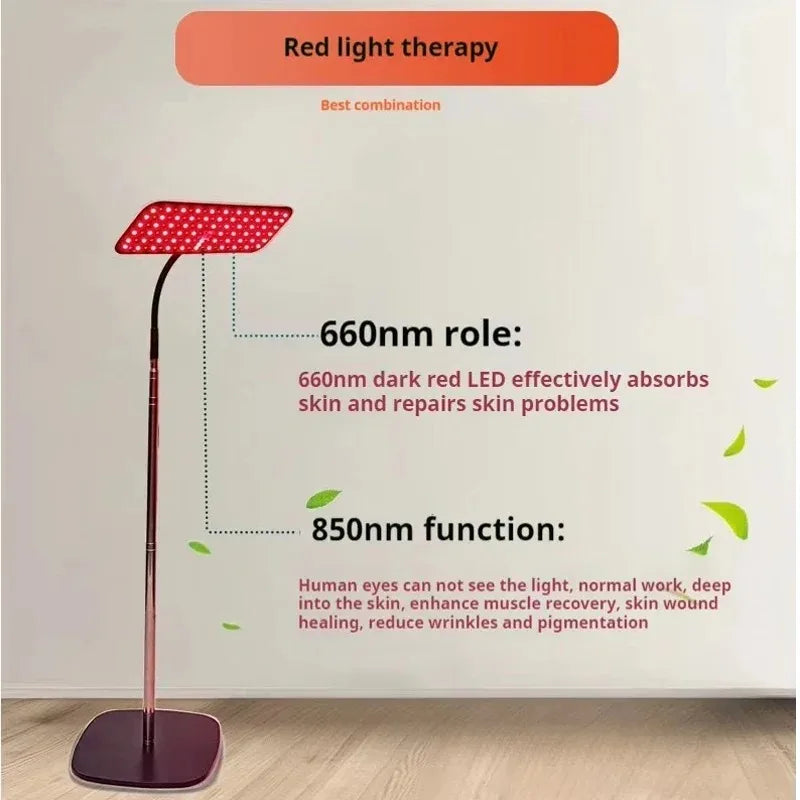 Amzzonstore 660nm and 850nm near infrared light panel with adjustable stand, red light therapy lamp for face and body pain relief