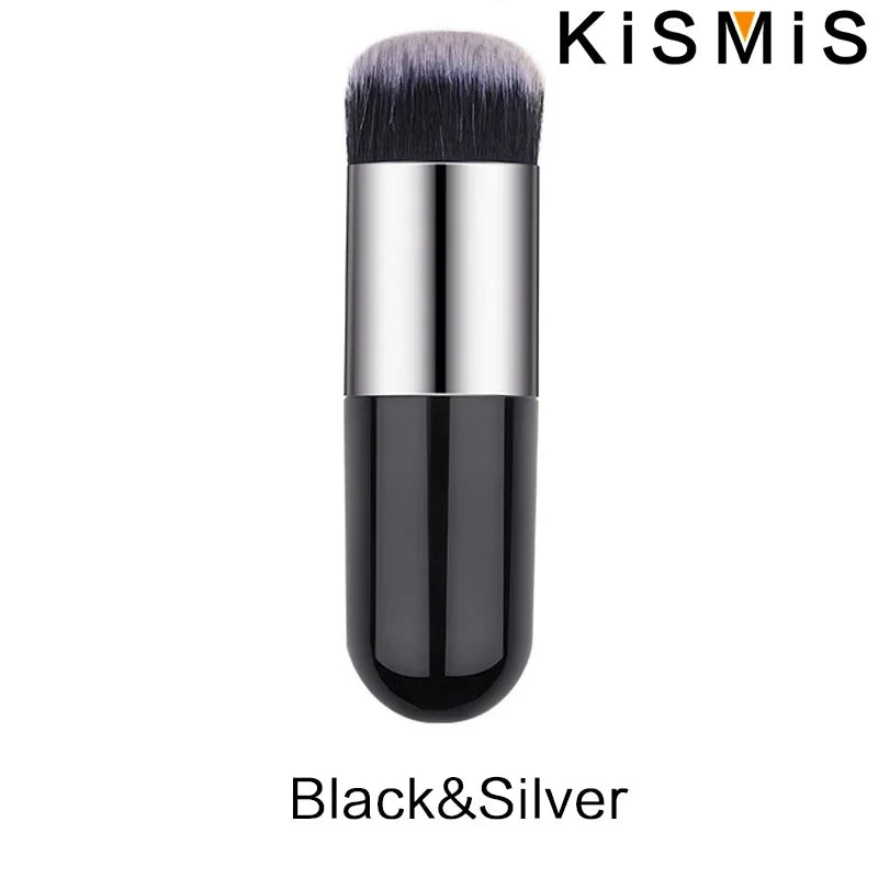Set of professional flat cream makeup brushes from amzzonstore, including face, cheek, contour, and foundation brushes for flawless application.