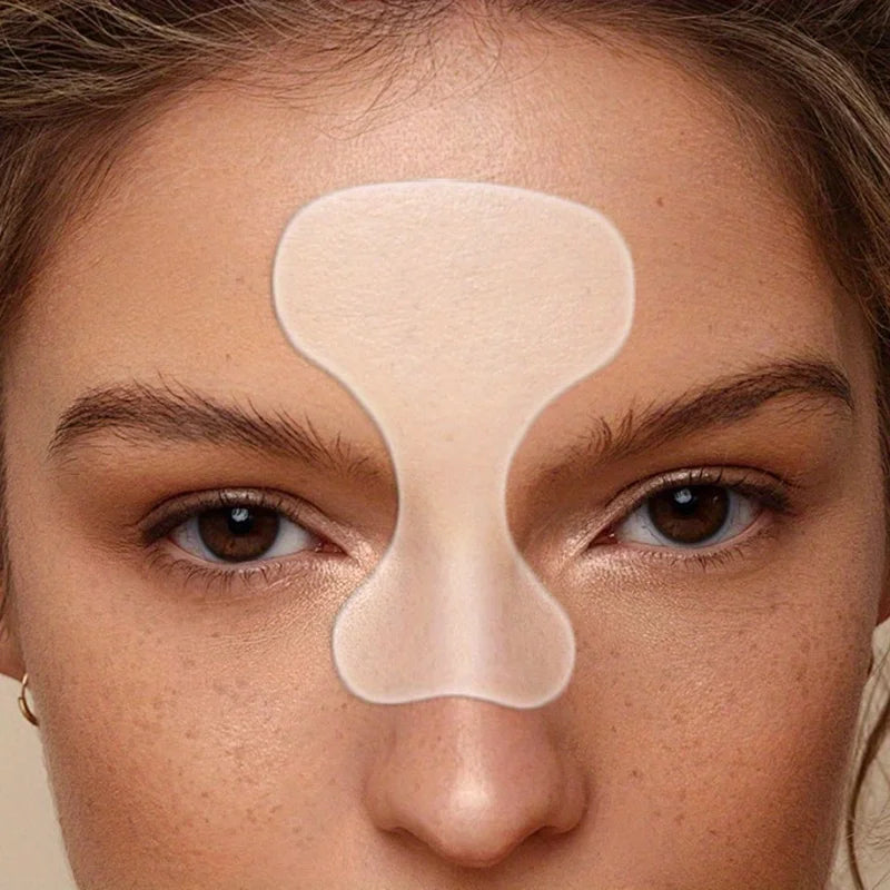 Reusable silicone facial patches for wrinkle reduction and skin rejuvenation, designed for anti-aging skincare treatment.