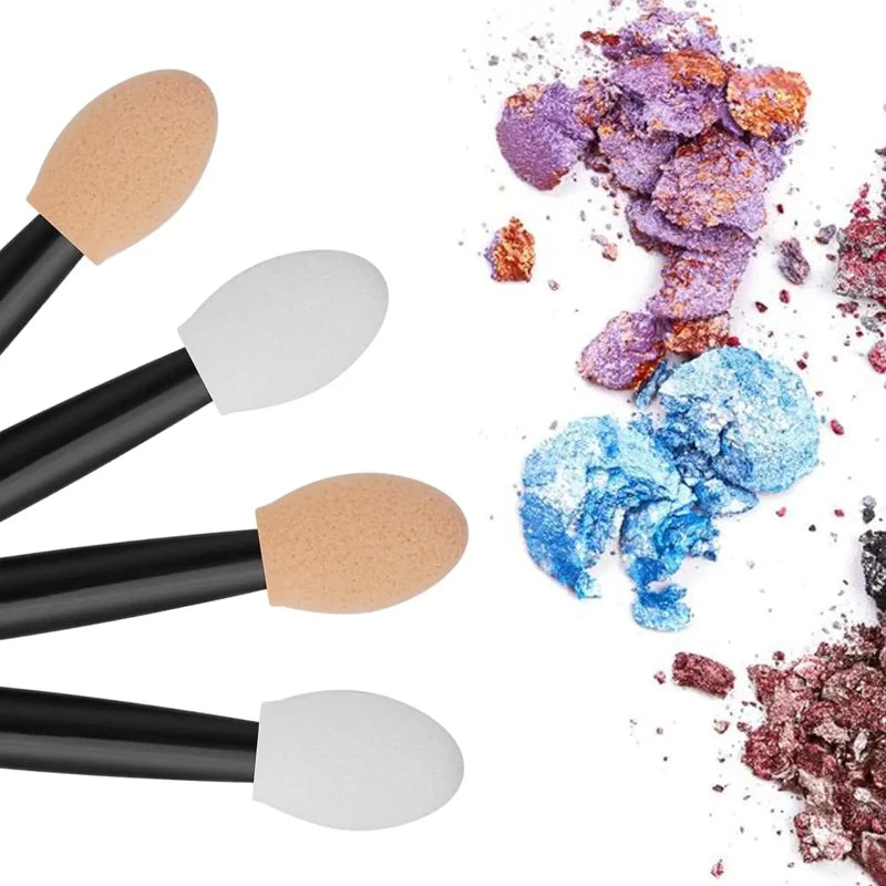 Disposable dual-sided eyeshadow sponge applicators with container, ideal for precise makeup application by amzzonstore.